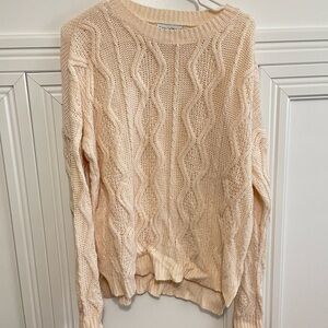 Elegant Cream Cable Knit Sweater